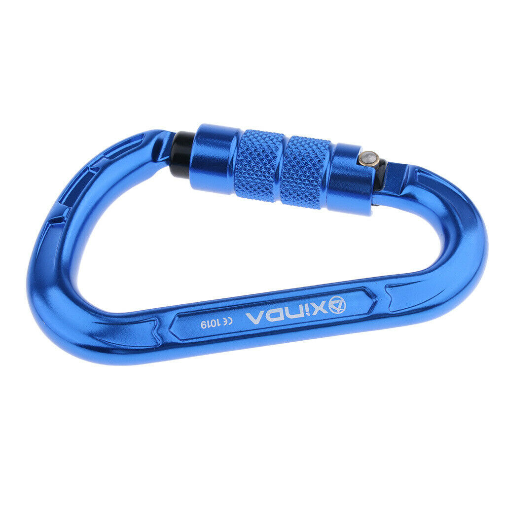 22KN Screw Gate Auto Locking Carabiner Quickdraw for Climbing Rappelling Auto