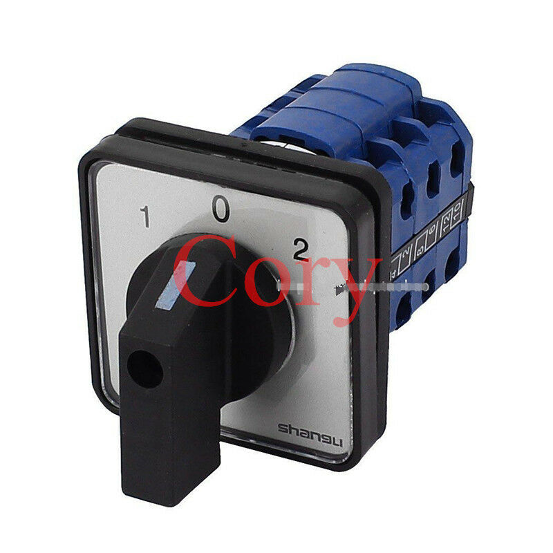 1PCS Changeover rotary selector Switch (0-1-2) 3 Positions 3 Phase 12 Terminal