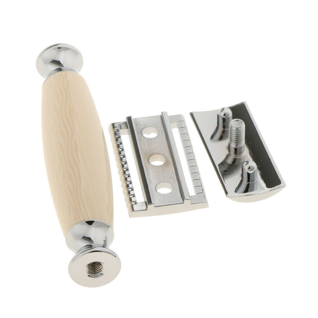 Men's Double Edge Safety Shaving Razor Alloy Classic Shaver Wooden Handle#4