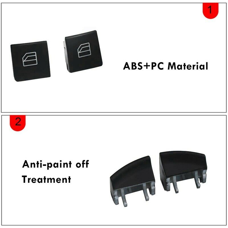Window Switch Button Covers for Mercedes Benz W204 W212 C E Glk Class, Front LE8