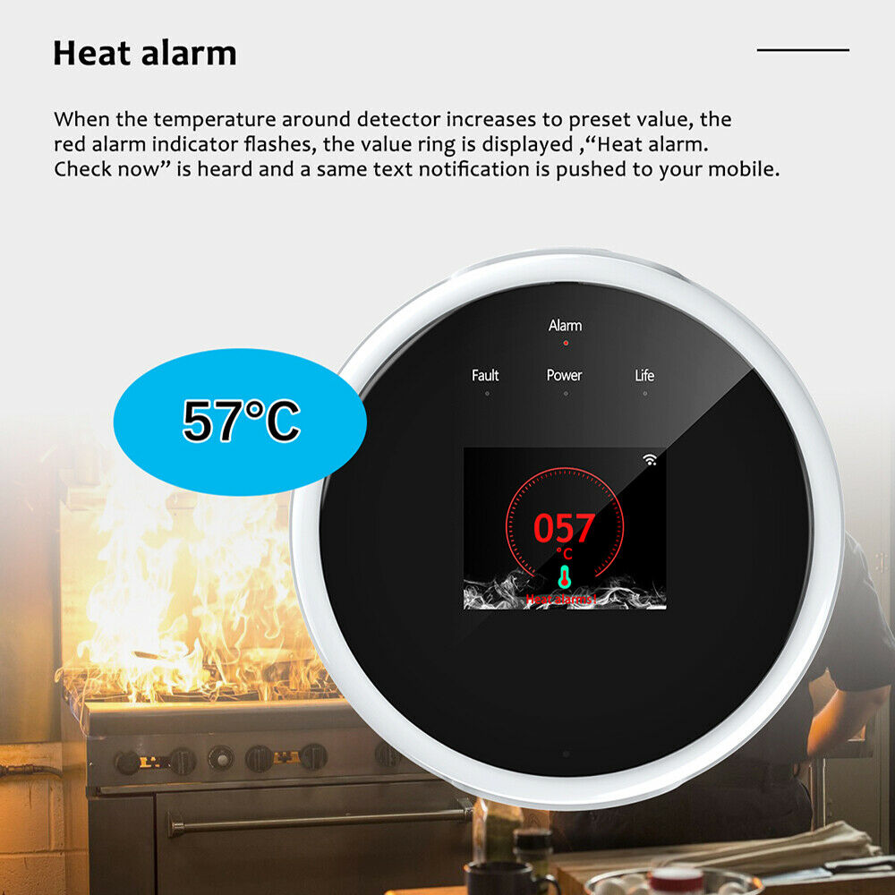 Alarm-Sensor Natural Gas Leak Detecto Wi-Fi Digtal Gas Detector Detection Alarm
