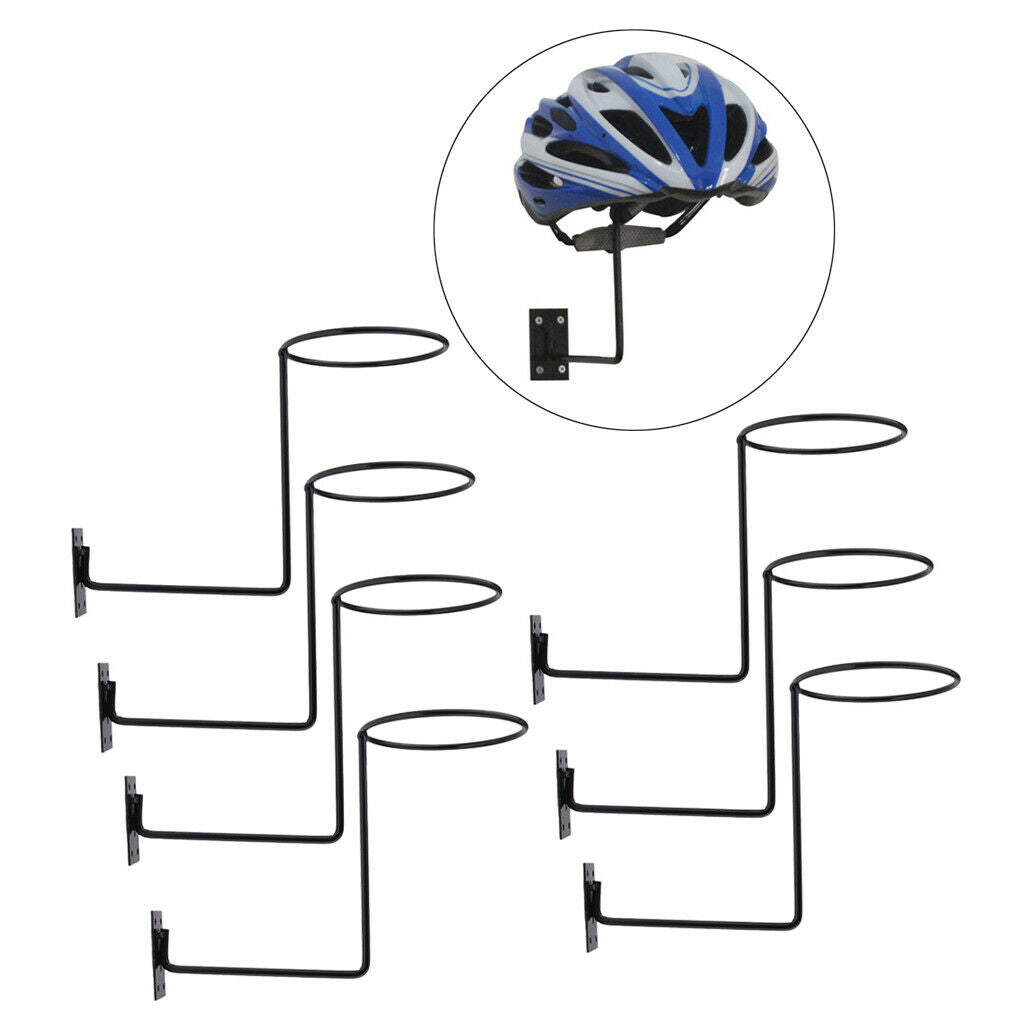 7Pcs Motorbike Steel Helmet Storage Hanger for Hockey Hat Space Saver Black