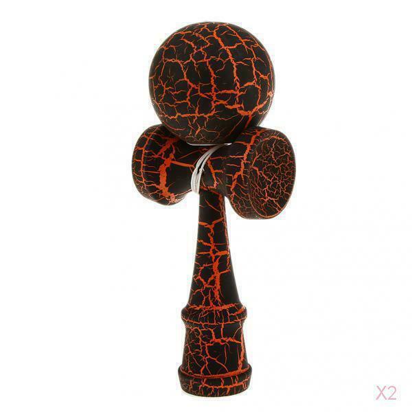 Crack Wood Games Painting Kendama Ball Kids Toys Black And Orange,