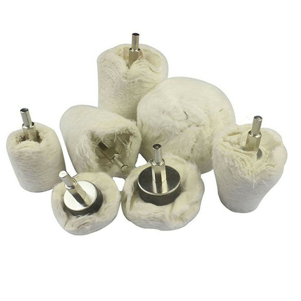 7 Pcs Metal Car Polishing Kit Buffing Pad MOP Wheel for Aluminum Stainless Steel