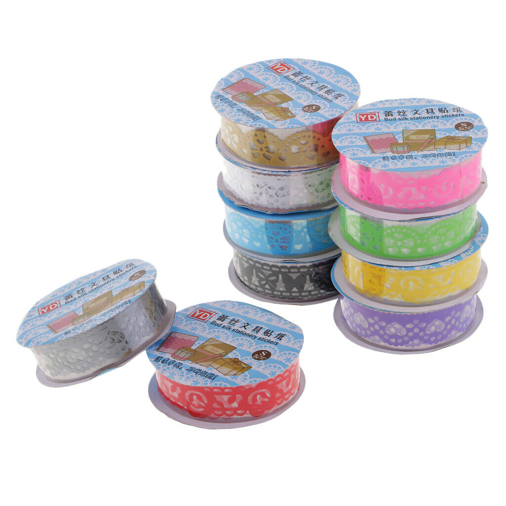 10x LOT Lace Decorative Sticky Masking Tape SELF Adhesive Tape Album DIY