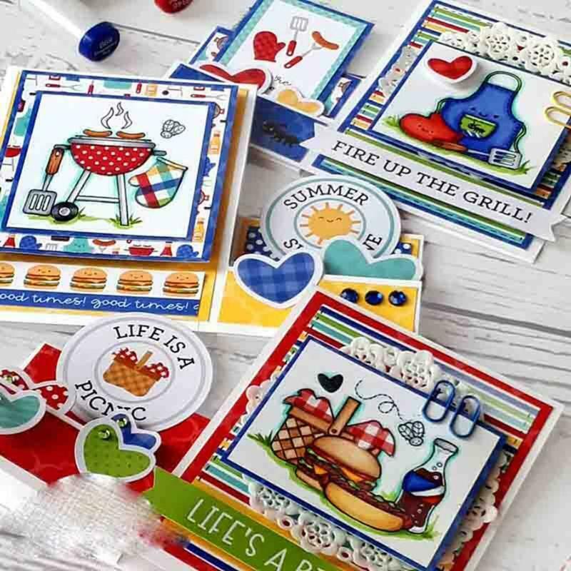 Barbecue Cutting Dies Clear Stamp for DIY Scrapbooking Paper Cards Embossing