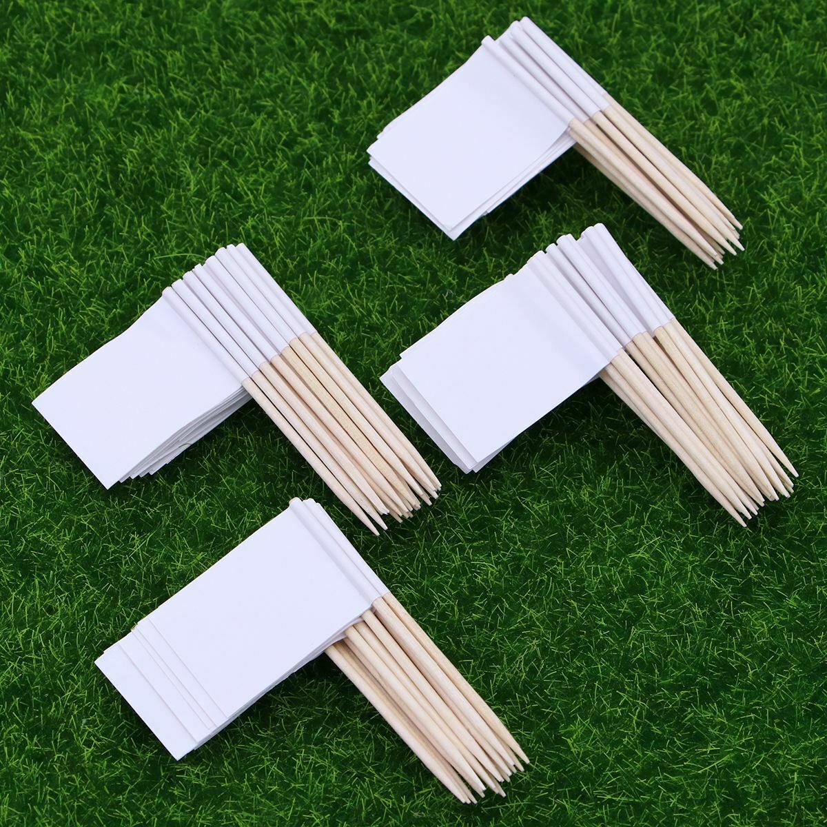 100Pcs Blank Toothpick Flags MINI Cocktail Cupcake Sticks Toppers Party Supplies