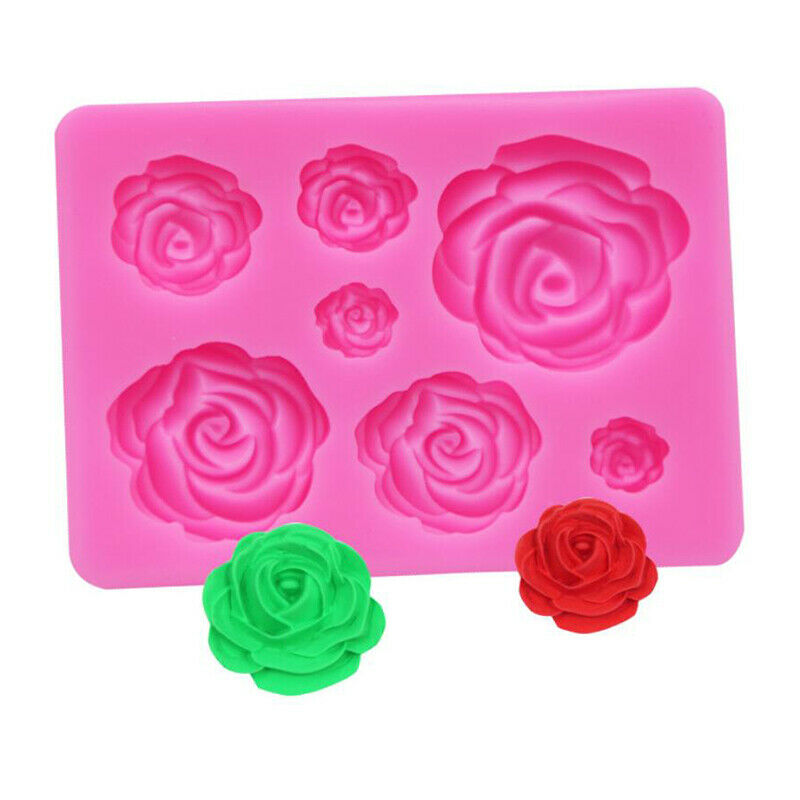 Rose Flower Silicone Mold Cake Decorating Tool Candy Clay Chocolate Fonda.l8