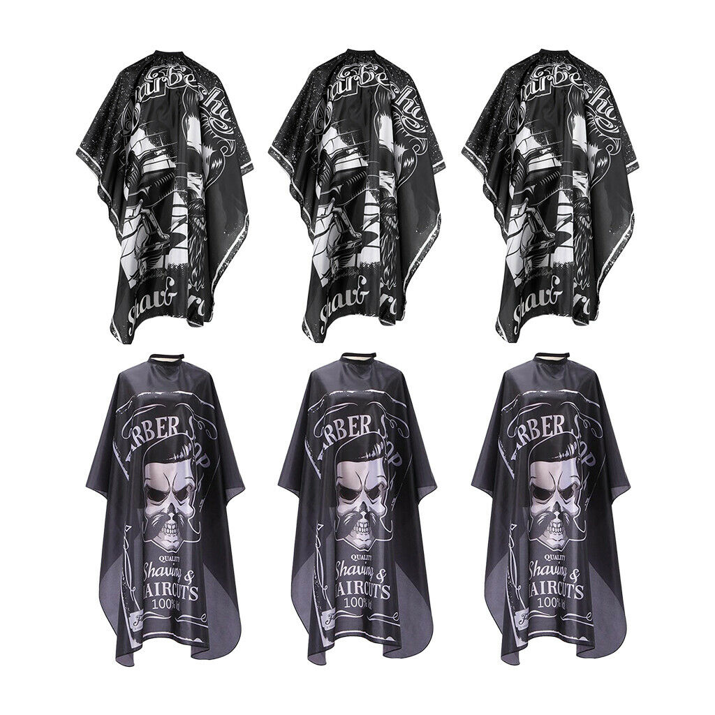 6 Pieces Haircut Cape Barber Family Gown Waterproof Patterned Dyeing Aprons