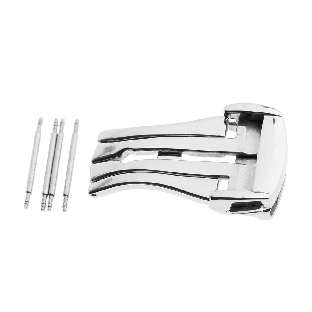 18mm Stainless Steel Butterfly Buttons Deployment Watch Band Buckle Clasp Band