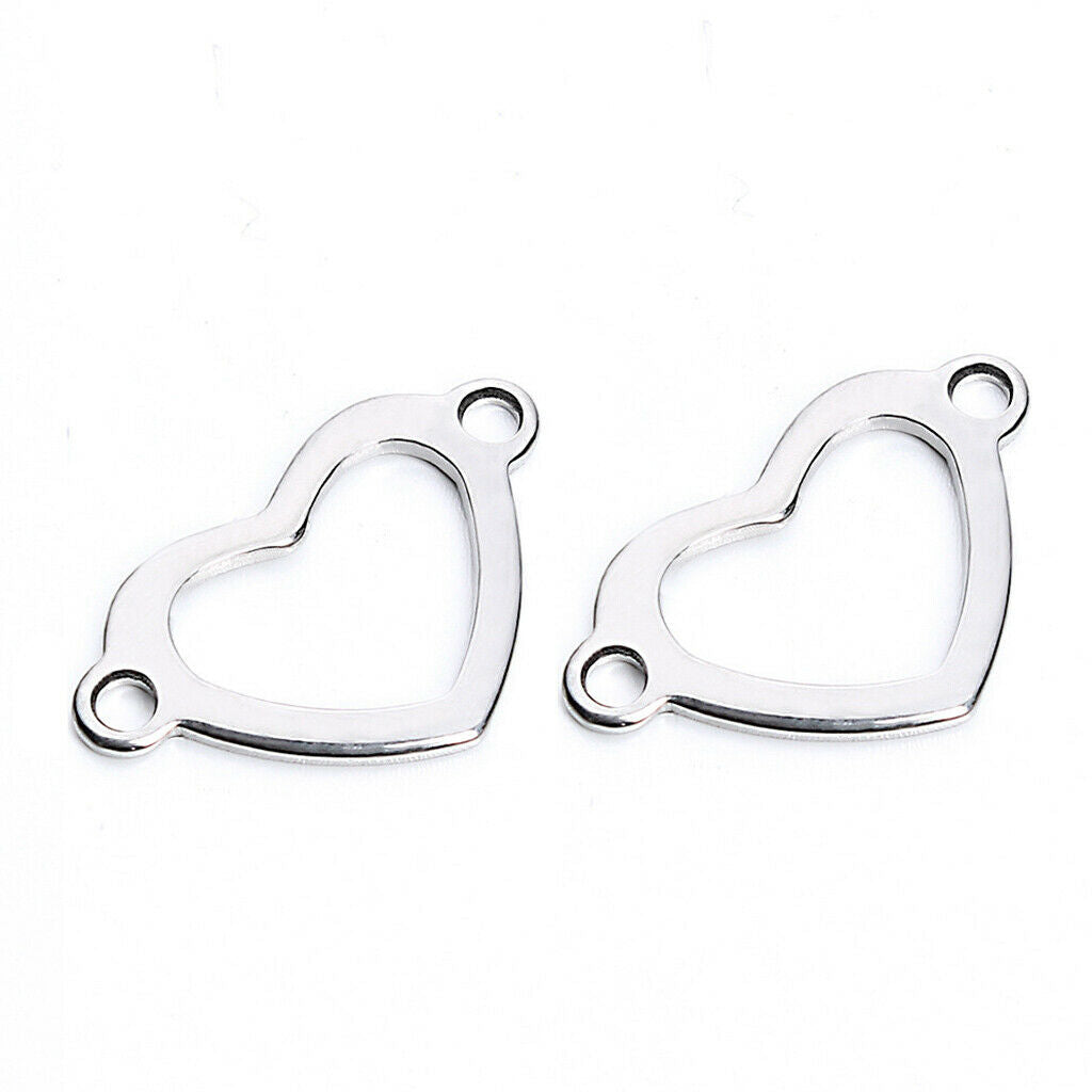 20 Pieces Metal Flat Heart Shaped Blank Coin Stamping Tag Charms