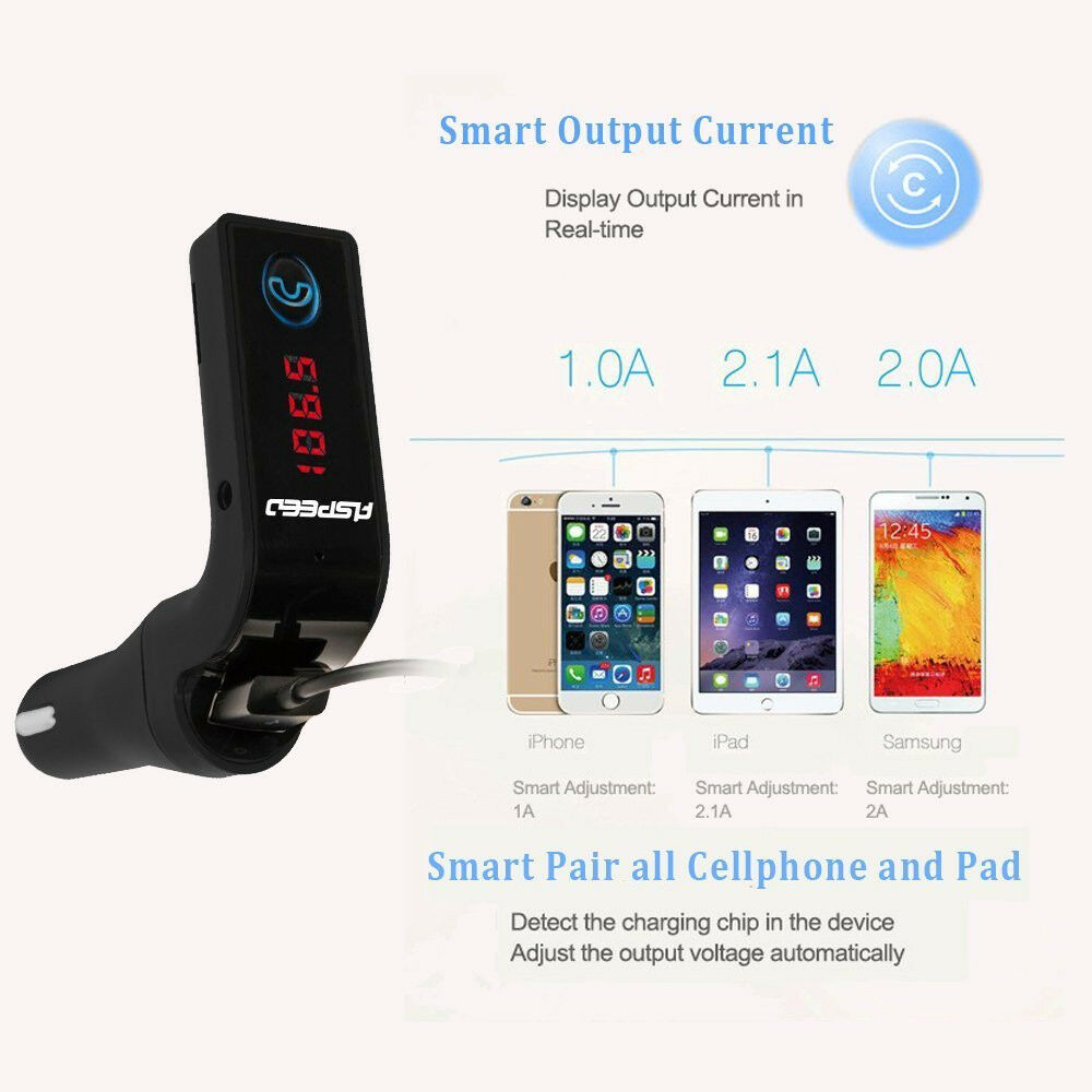 Bluetooth G7 Car Kit MP3 Player Handsfree FM Transmitter Radio USB Charger & AUX
