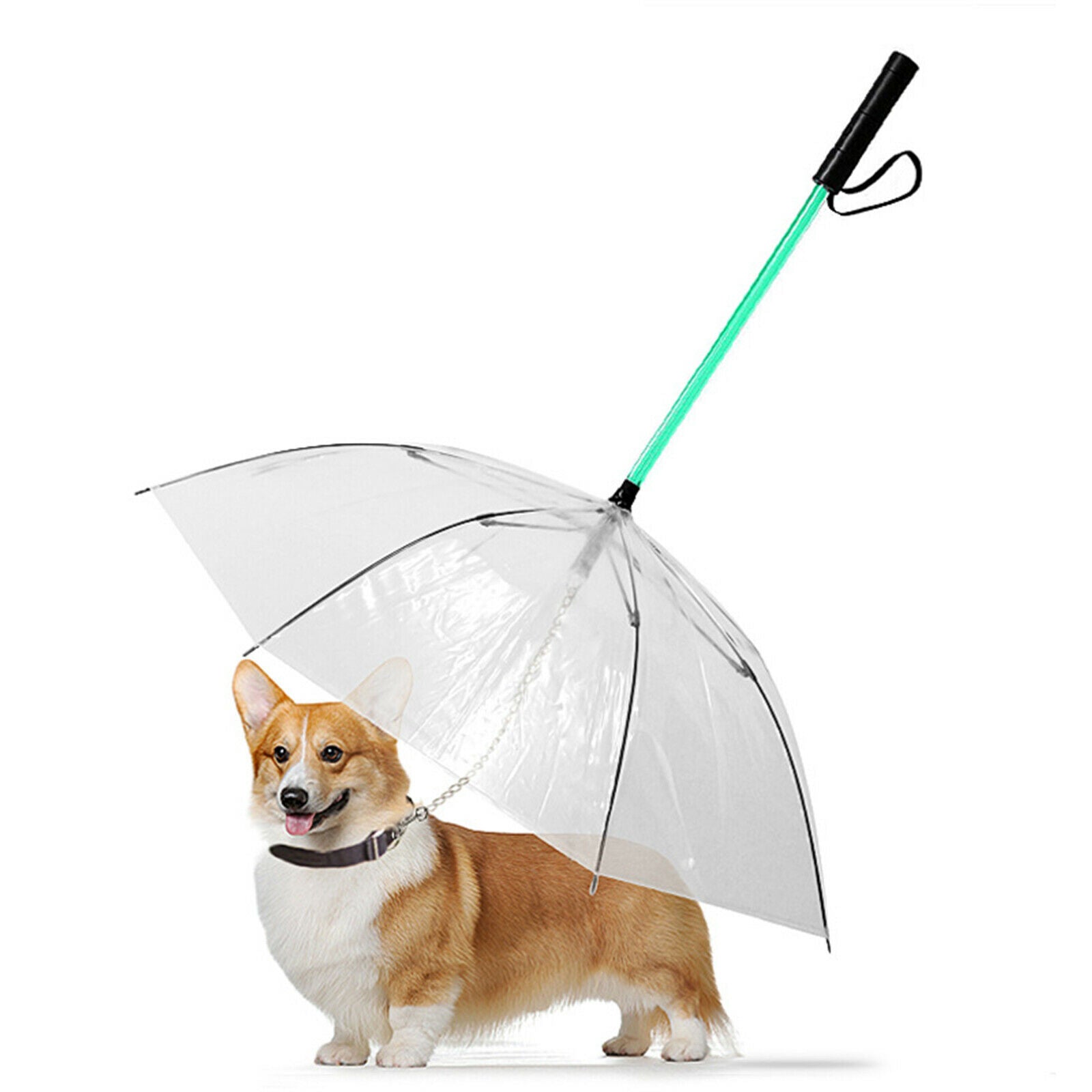 Dog Umbrella Leash Rainproof Doggy Umbrella Leash Supplies with Flashlight