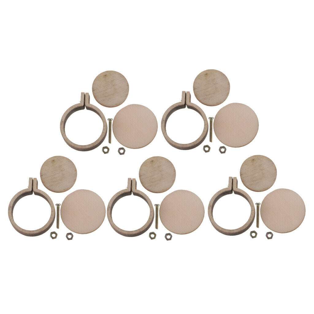 5x Small Wooden Cross Stitch Hoop Handy Embroidery Hoop Pendant Making