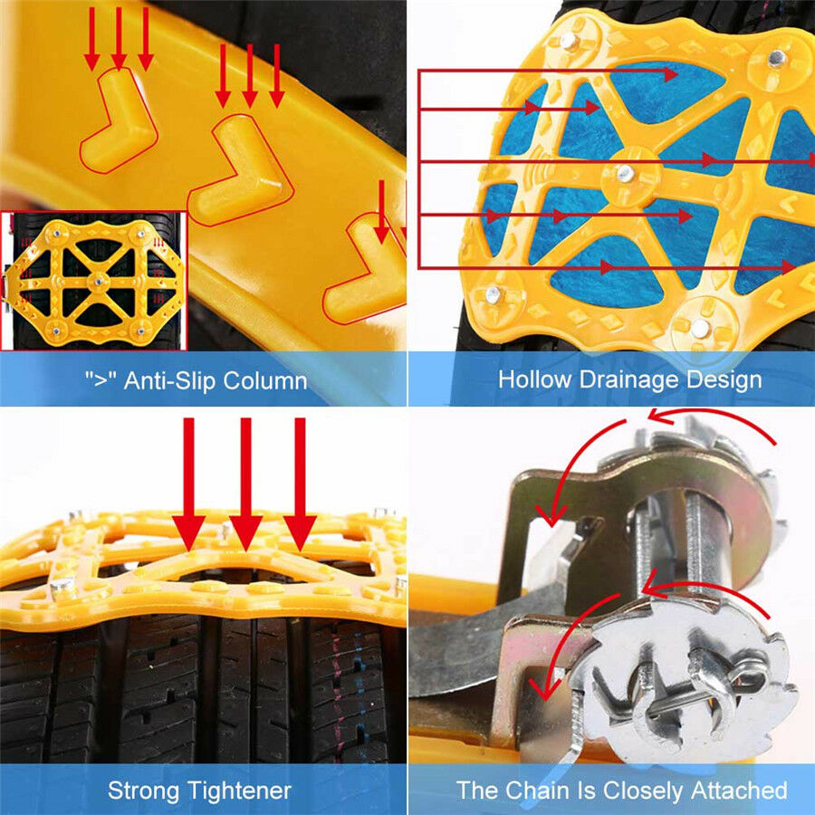 4pcs Car Truck Van Snow Tire Antiskid Chains tendon Wheel Antiskid Snow Chain