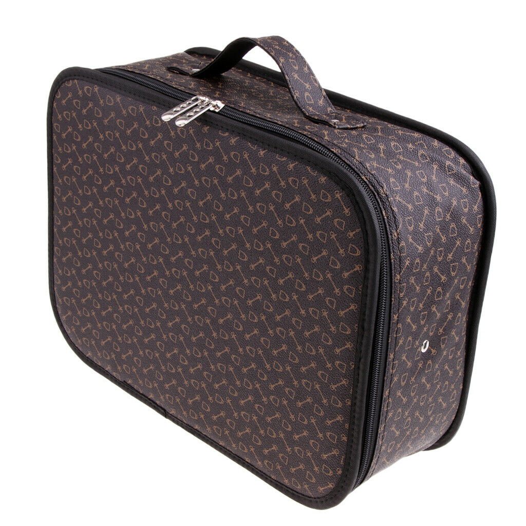 Leather Portable Larger Makeup Train Case Makeup Organizer Professional #A