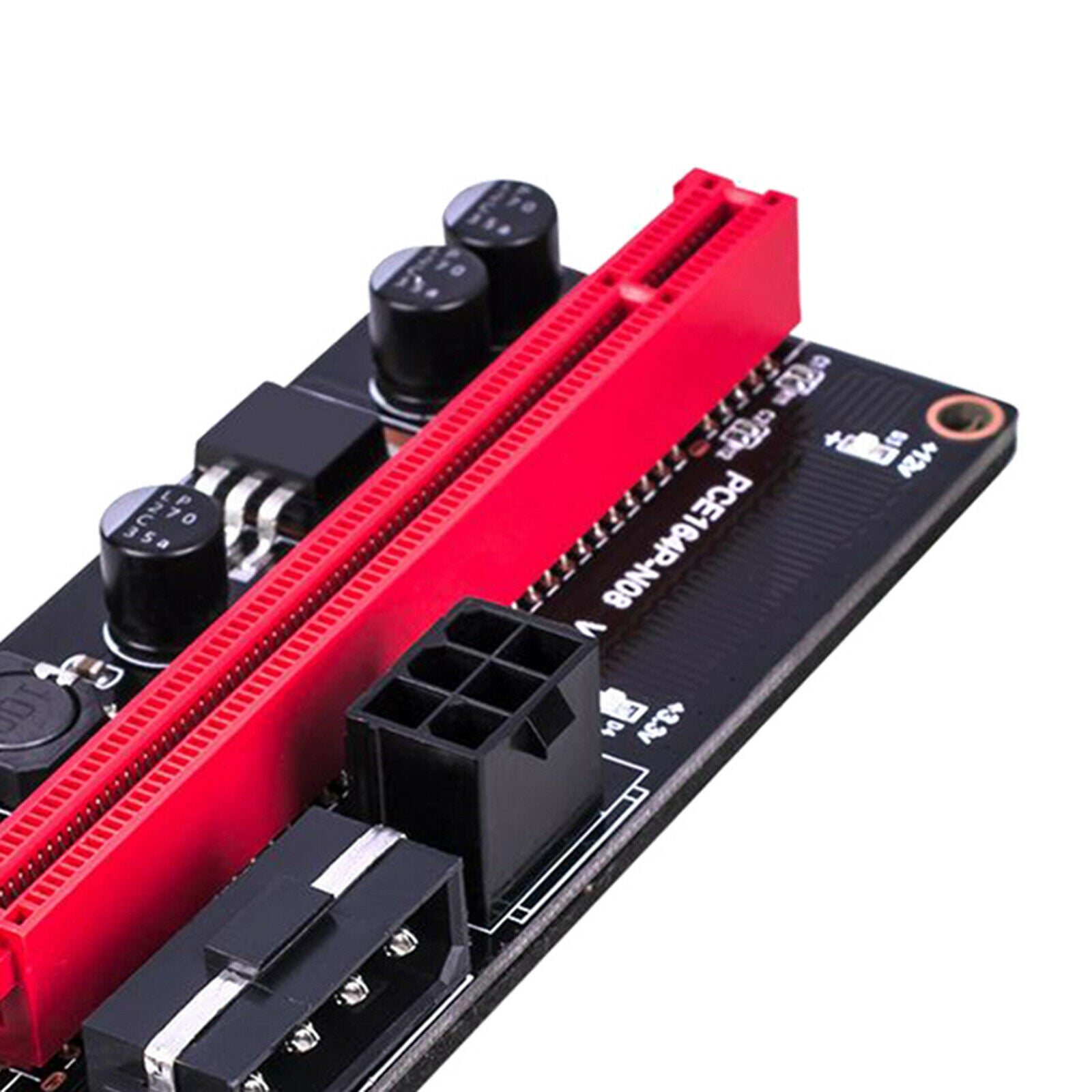 2Pcs PCI-E VER 009S 1x to 16x Graphic Extension USB 3.0 Adapter Card 2X 6PIN