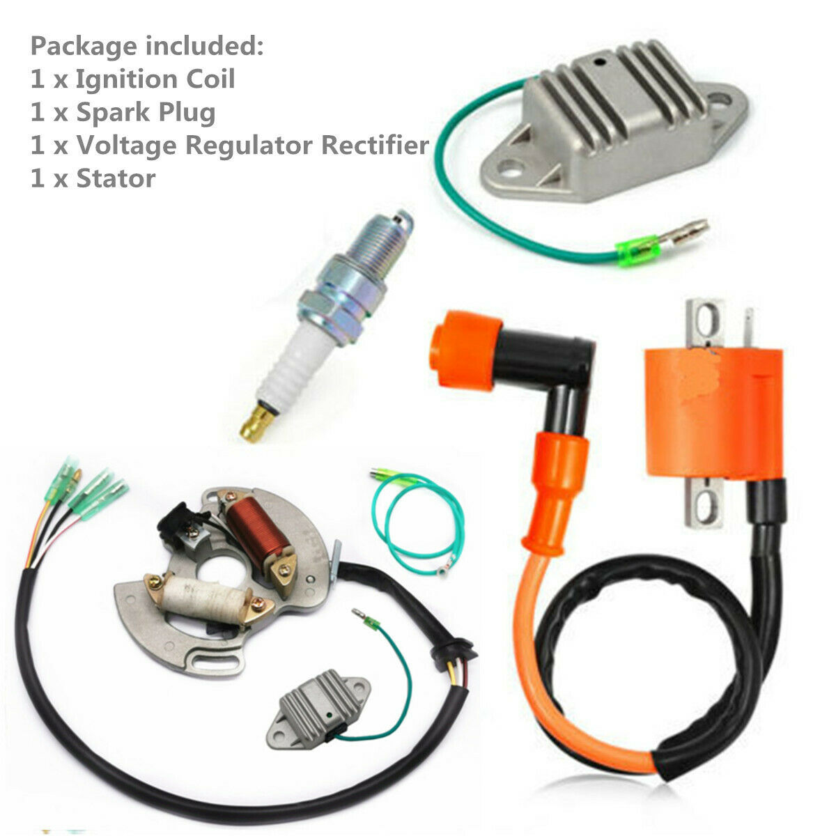 Ignition Coil Spark Plug Regulator &Stator Kit For Yamaha Blaster YFS200 1997-01
