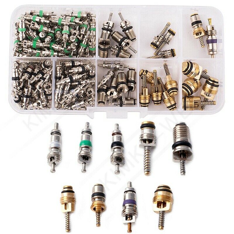 134 pcs R134a A/C Car Auto AC Air Conditioning Valve Core Assortment Kit New