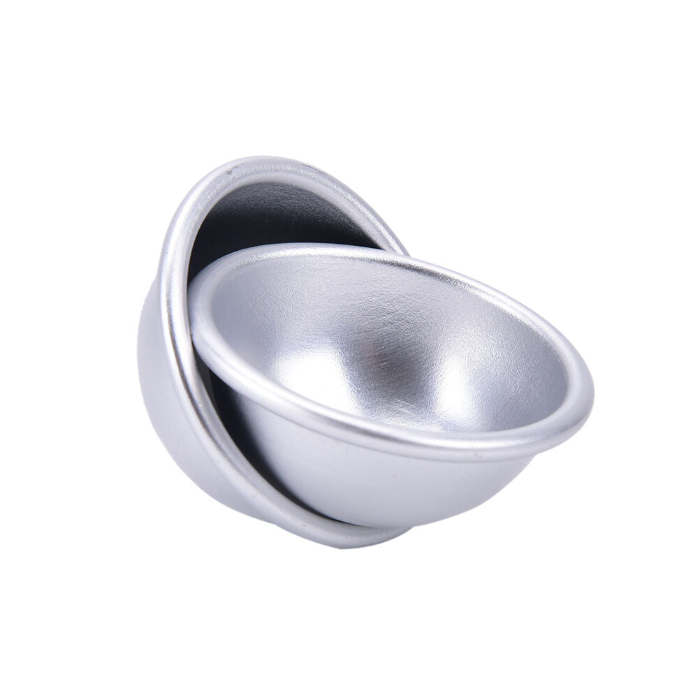 1set/2pcs aluminum bath bomb molds bath fizzy sphere round ball molds 4.5*.l8