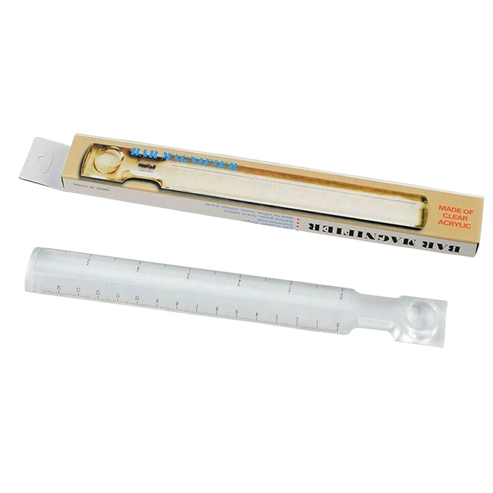 Hand Held Clear Pocket Magnifying Ruler for Reading Papers Document Labels