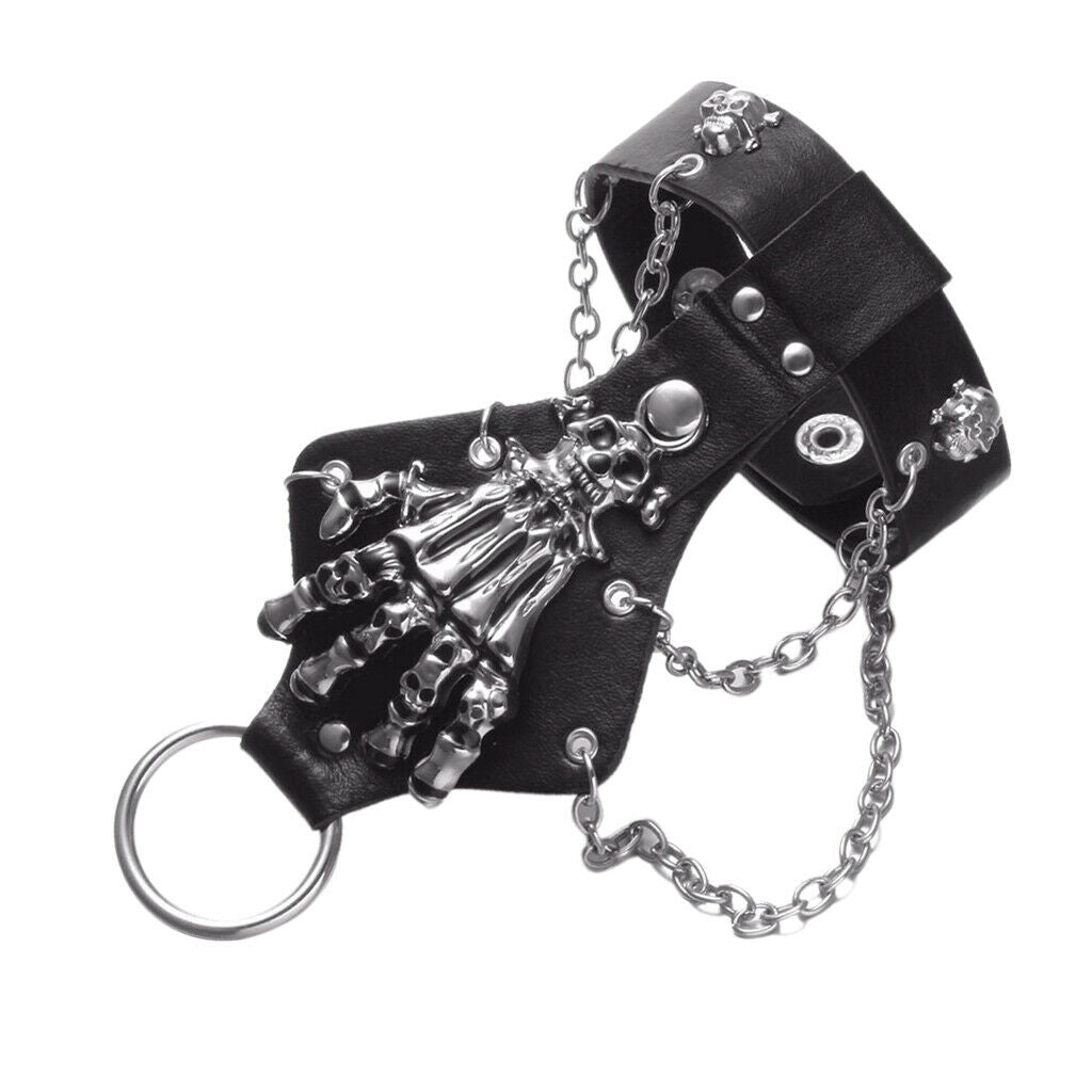 Punk Rock PU Lerather Bracelets Hand Glove Halloween Gothic Jewelry Gifts