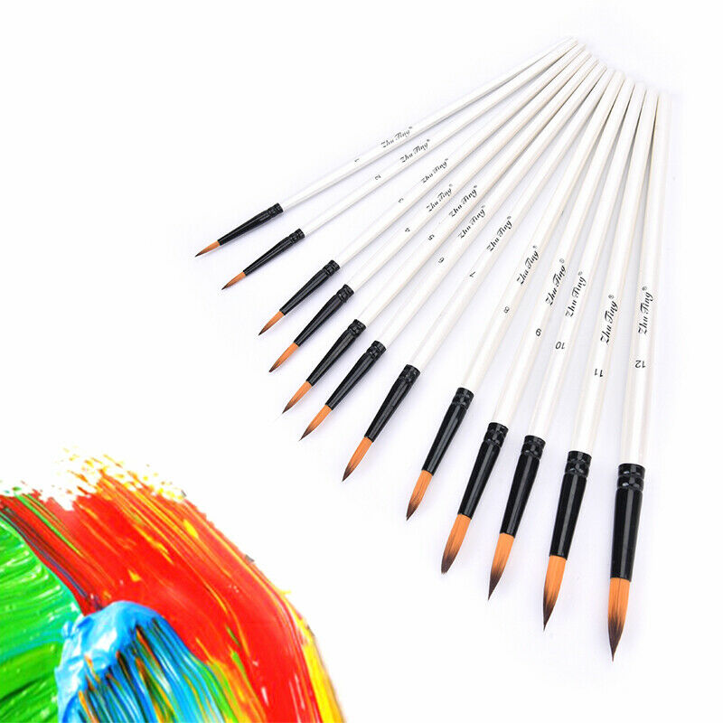 12Pcs/Set Artist Paint Brushes for Acrylic Watercolor Oil Painting Art Craft  DF