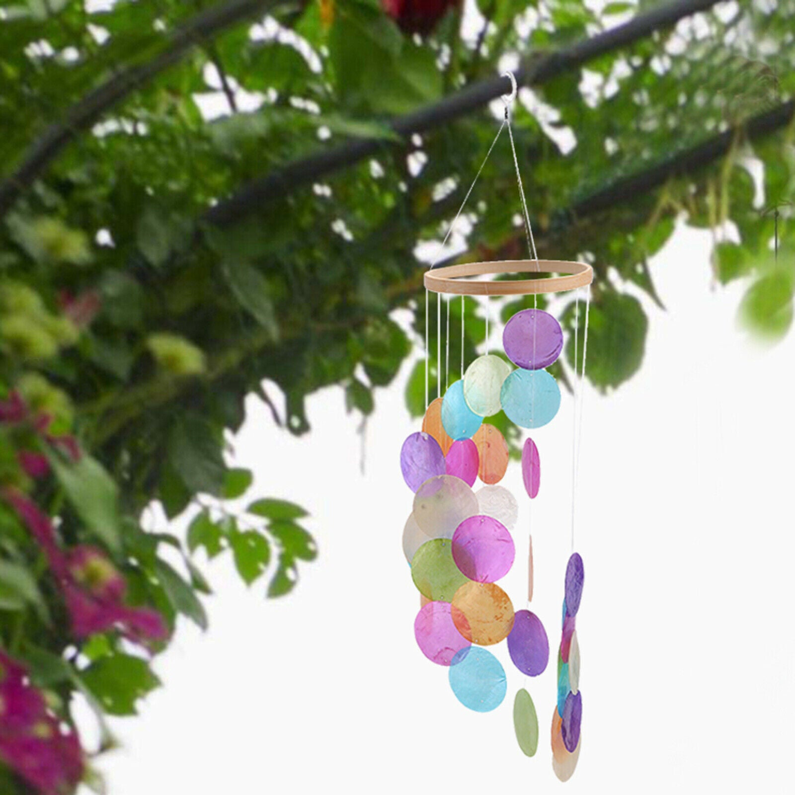 Handmade Shell Wind Chime for Outside Garden Patio Yard Home Wall Ornaments