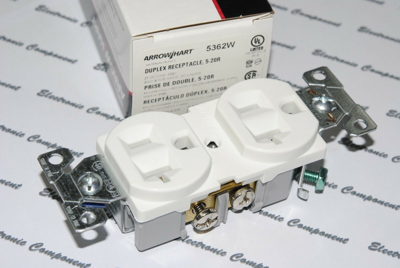 1pcs-COOPER WIRING 5362W Construction Grade Duplex Receptacle 20A-125V Outlet