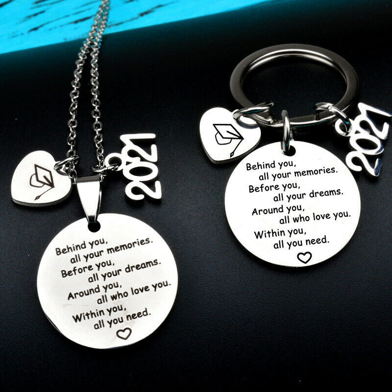 2021 Long Necklace Memorial Graduation Gift Stainless Steel Necklace FWF YQCHAU