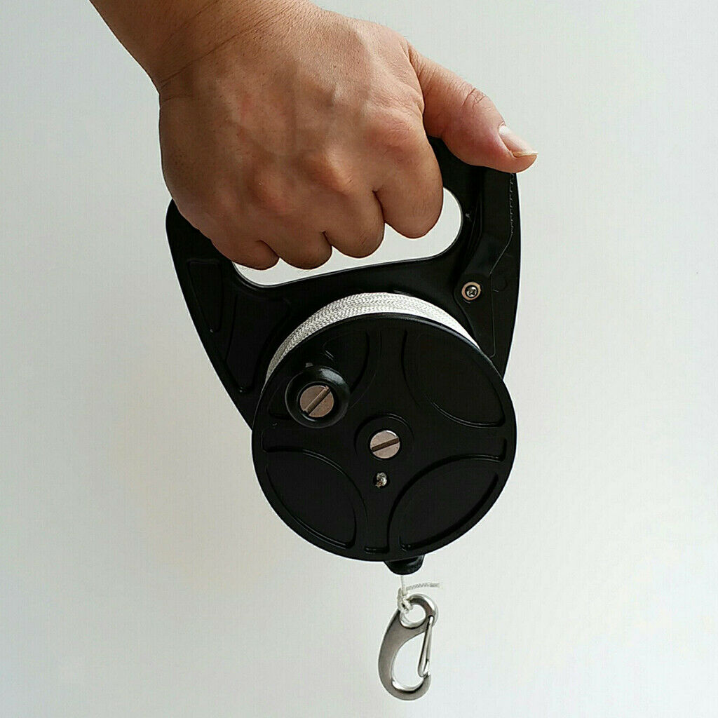 Underwater Scuba Dive Reel & Handle, Thumb Stopper, 46m Line Clip Equipment