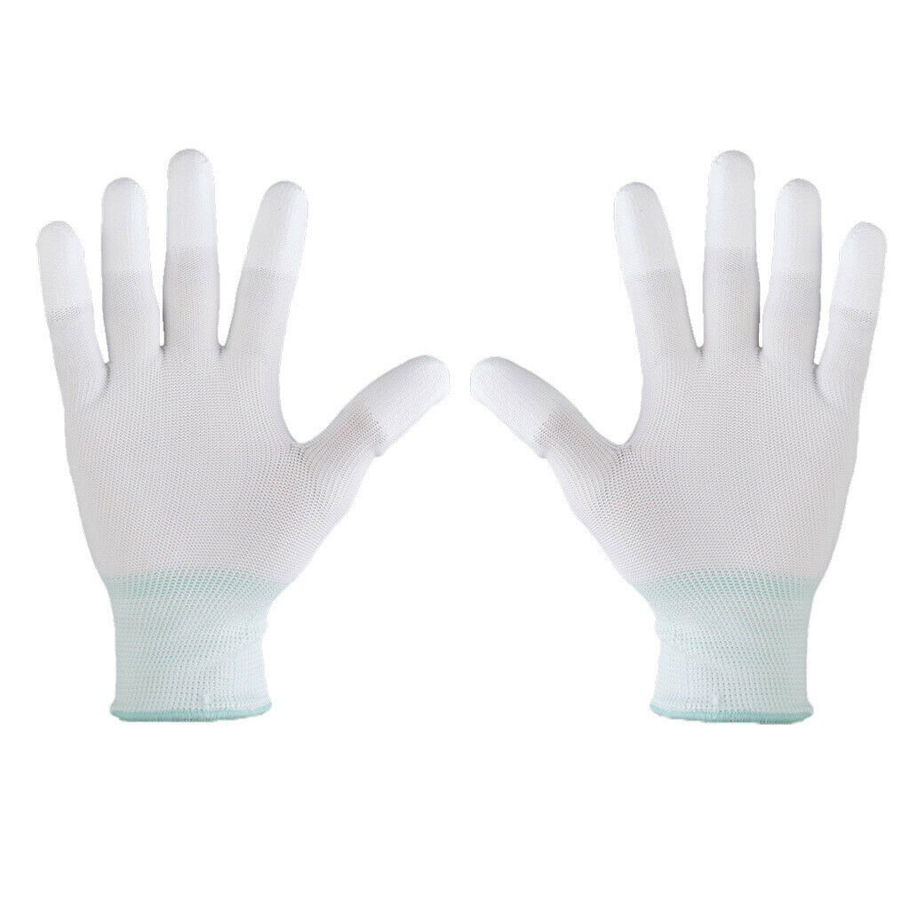 1 Pair Nylon Quilting Gloves DIY Crafts Adjust Fabrics Remove Pins White
