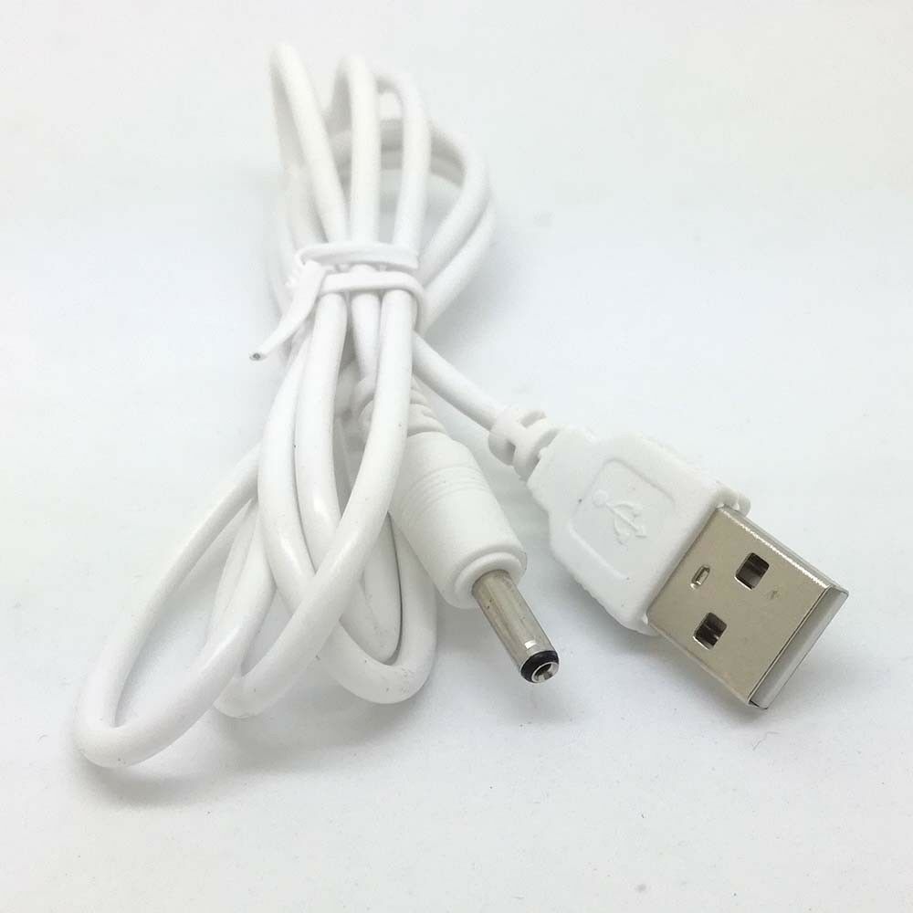 white USB 2.0A Male to 3.5mm Barrel Connector Jack 5V DC Charger Power Cable k