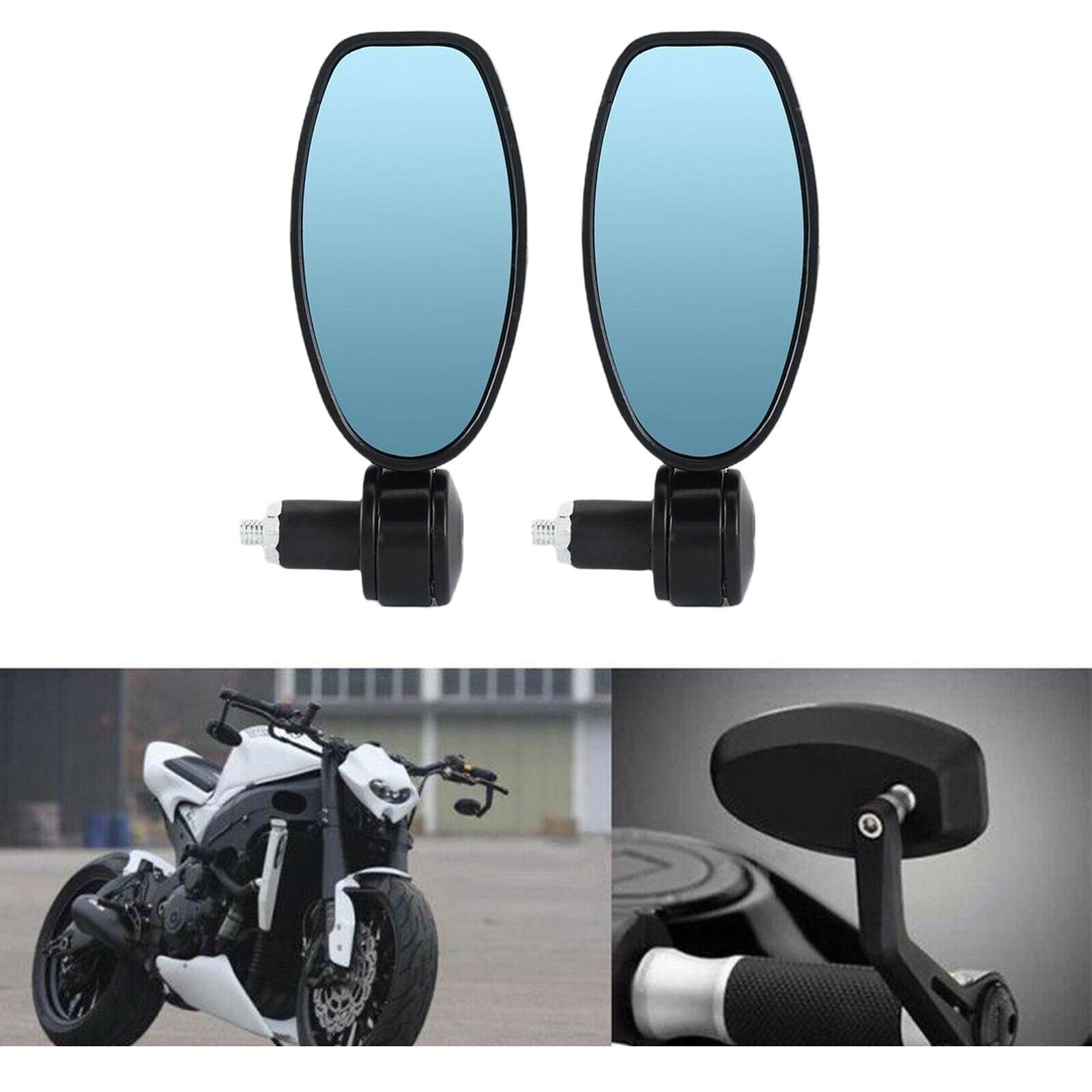 2Pcs 7/8" Handle Bar End Motorcycle Rear View Mirrors Motorbike for Yamaha