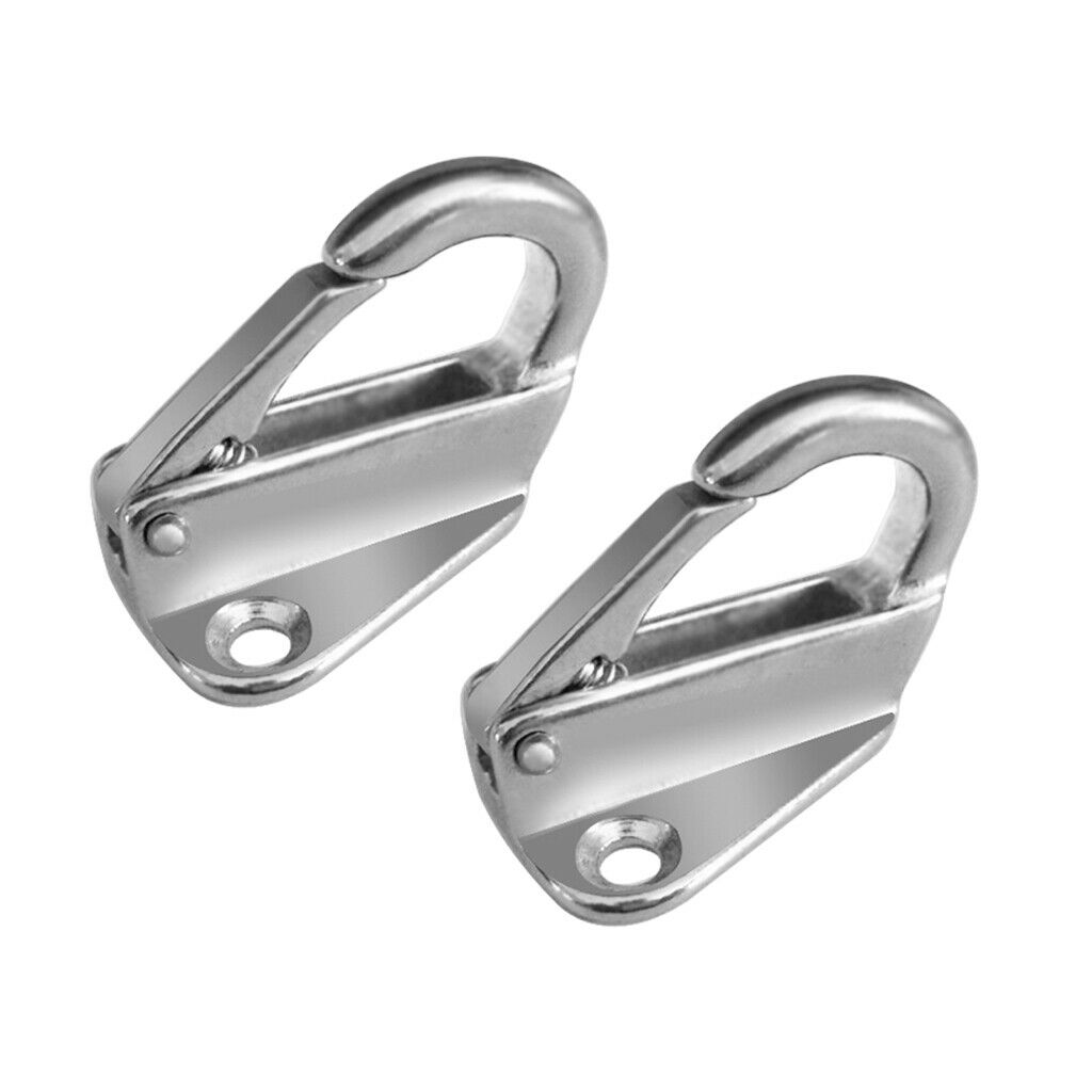 2PCS Stainless Steel Marine Grade Fender Fending Spring Hook Ship Hardware