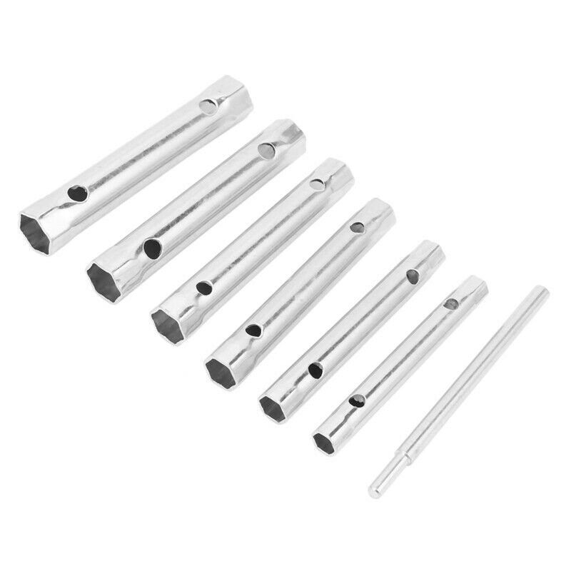 6PC 8-19mm Metric Tubular Box Wrench Set Tube Bar Spark-Plug Spanner Steel DouZ6