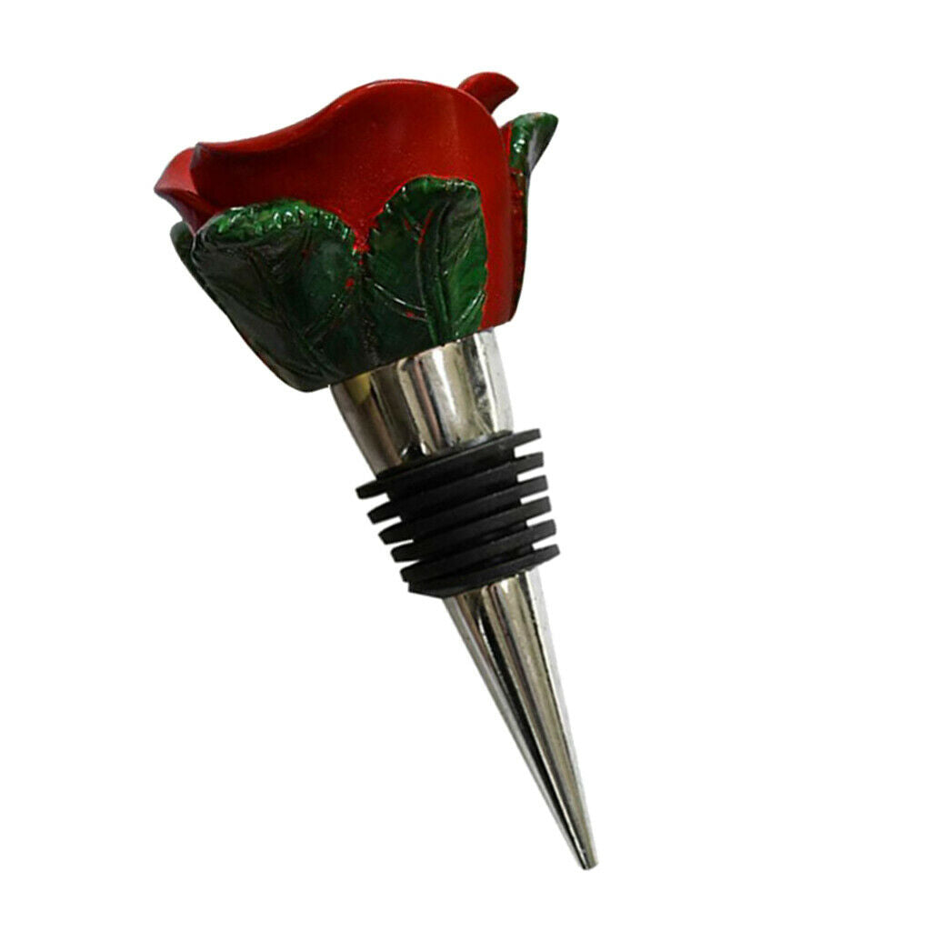 Flower Shaped Wine Bottle Stopper Sealer Cover   Bar Tool Red