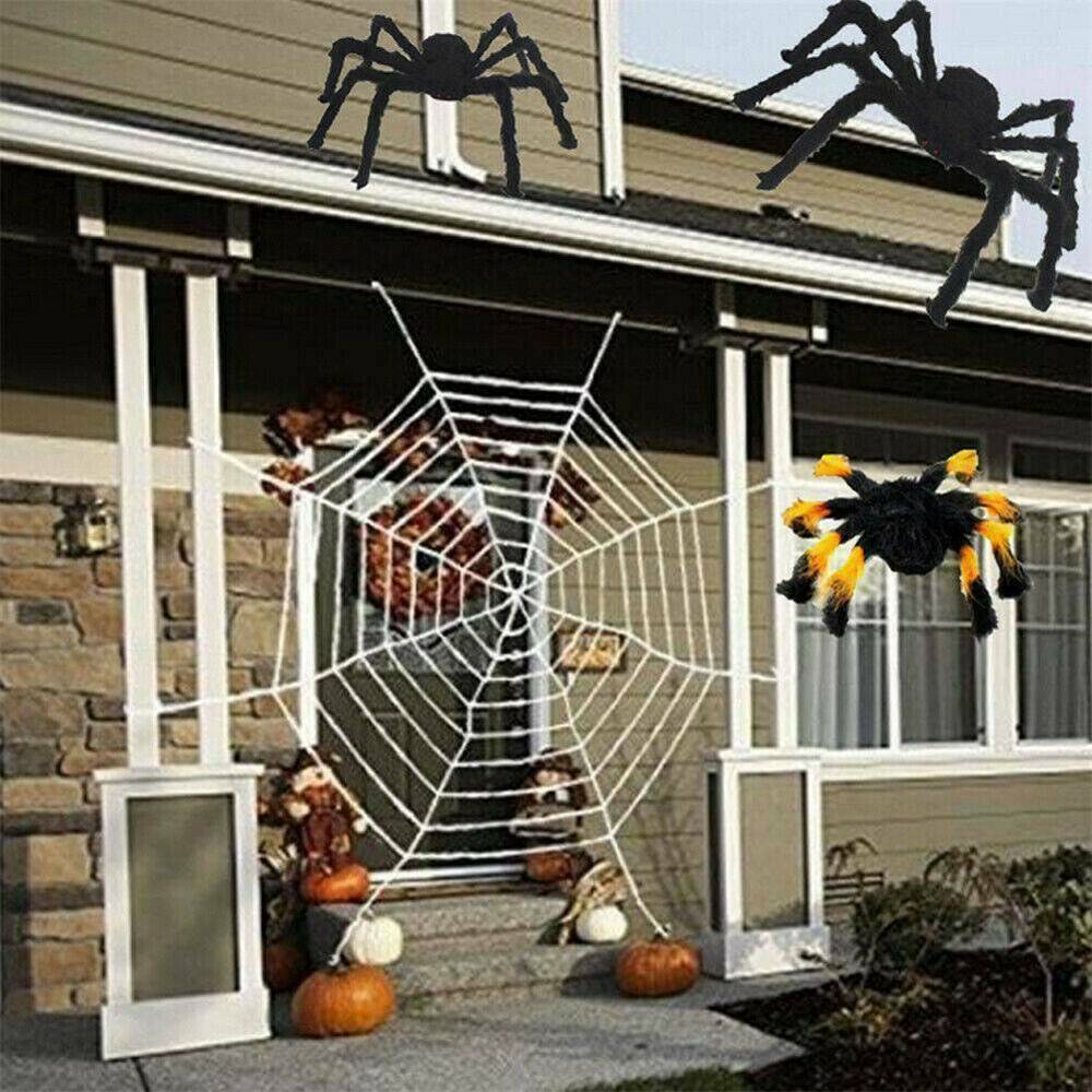 Big Spider Halloween Decoration Haunted House Prop Indoor Outdoor Black Giant US