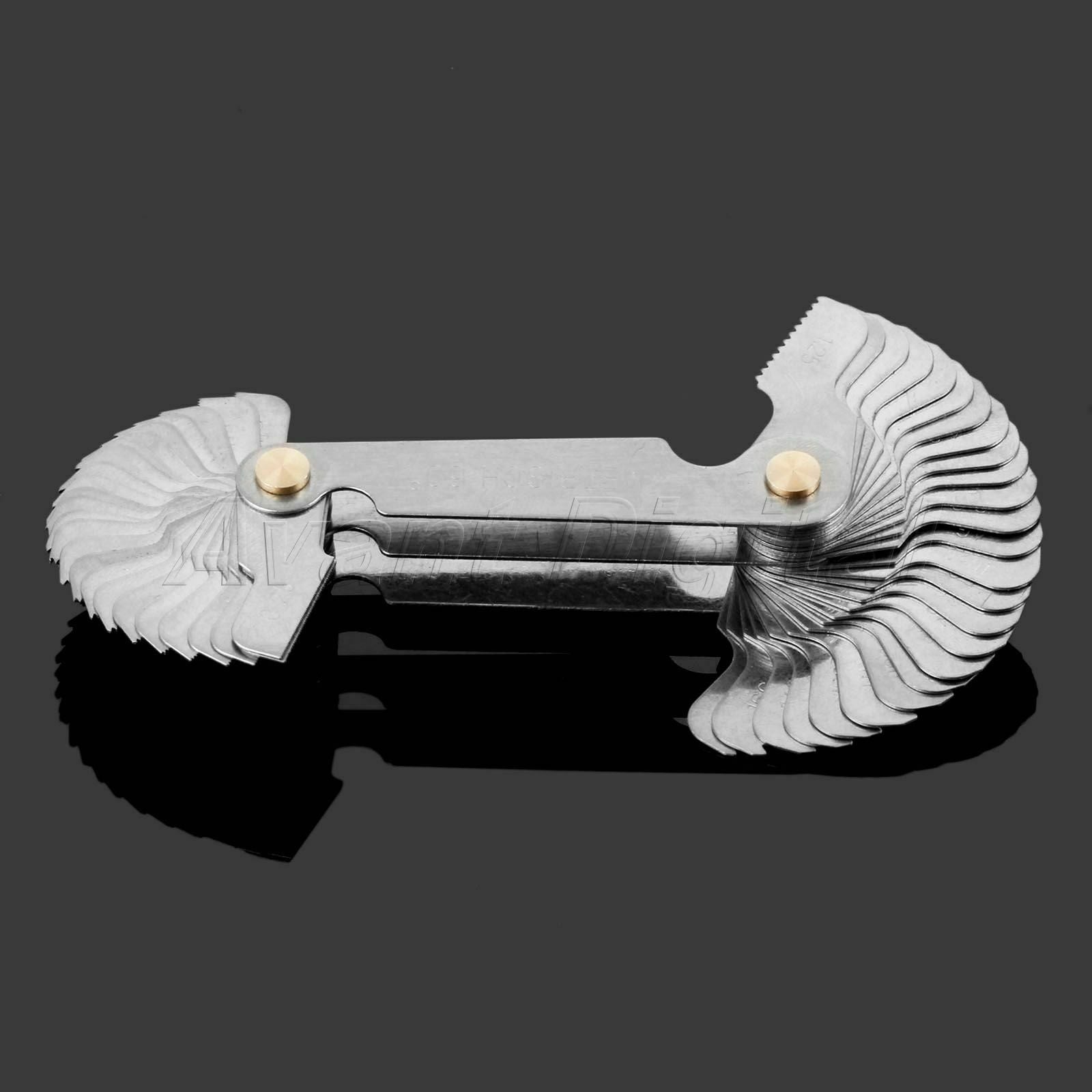 1x Gauge Thread 52 Blades Screw Pitch Gage Cutting Dual Head Measuring Tool New