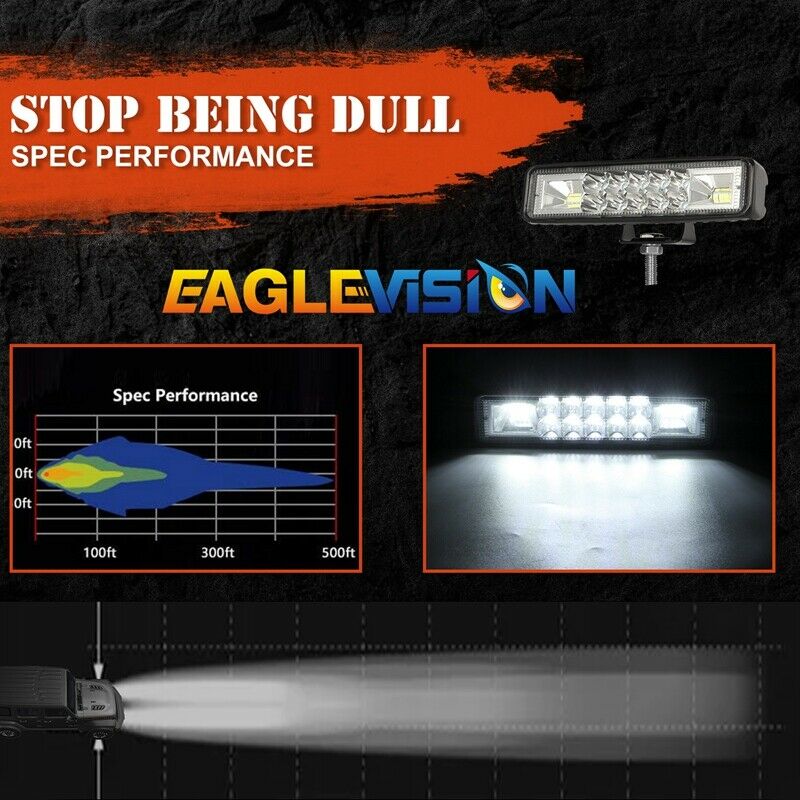 New 120W 6 Inch Two Rows Mixed Light LED Work Light Spotlight Bar Car SUV Off-K8