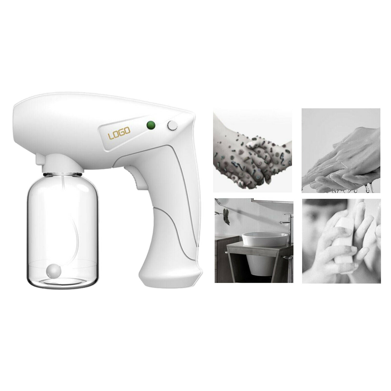 USB Nano Blue Light Sprayer Spray Gun Sanitizer Disinfection Fogger Gun