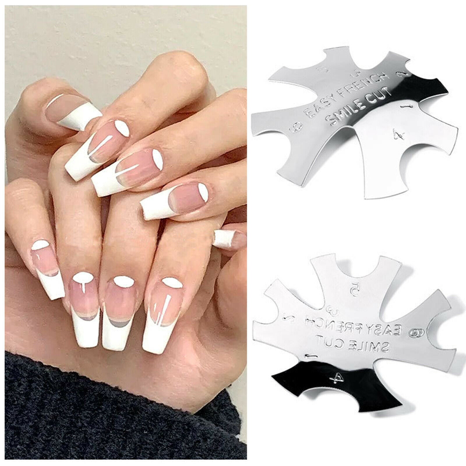 8 Sizes Nail Gel Edge Trimmer Nail Cutter Plate with 8 Sizes Stainless Steel