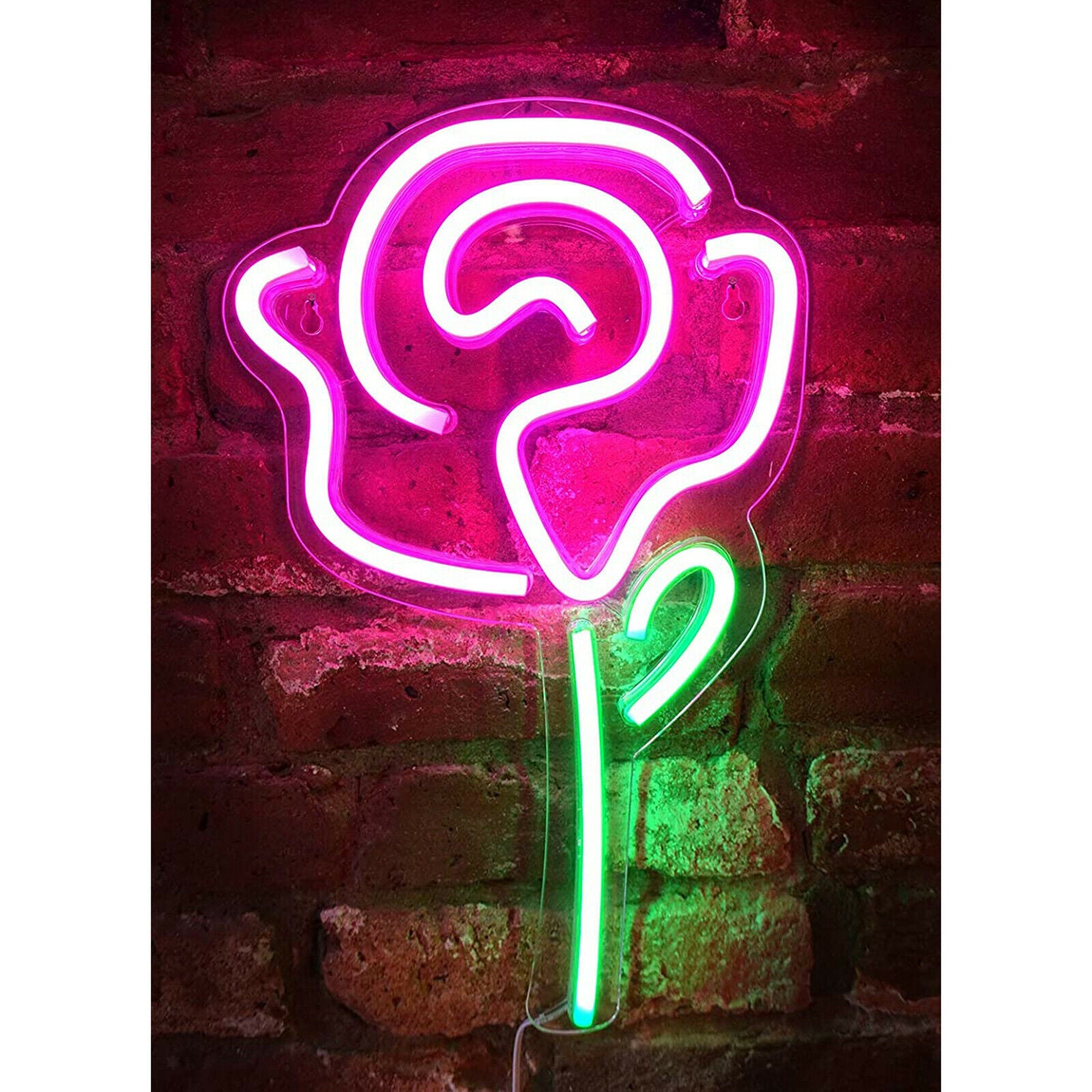 Rose Flower Neon Signs Home Party Beer Bar Decoration Wall Art USB Powered