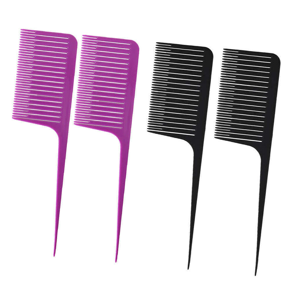 4Pc ABS Plastic Red Weave Highlighting Foiling Hair Comb for Styling Combs Brush