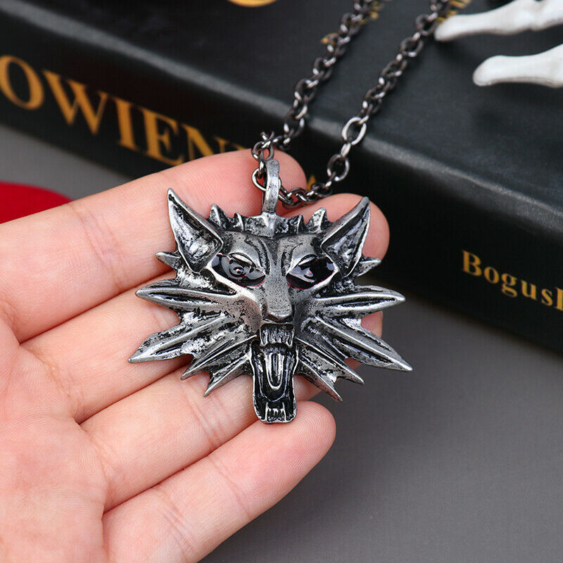 1Pc Zinc alloy Pendant Necklace Wolf Head Necklace Halloween Necklace & P.l8