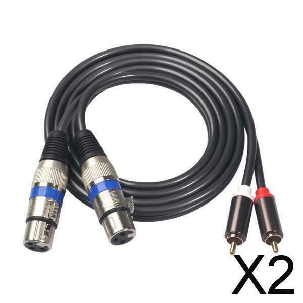 2X 2 Packs Pro Black Micophone Headphones RCA Male to XLR Cable Connector