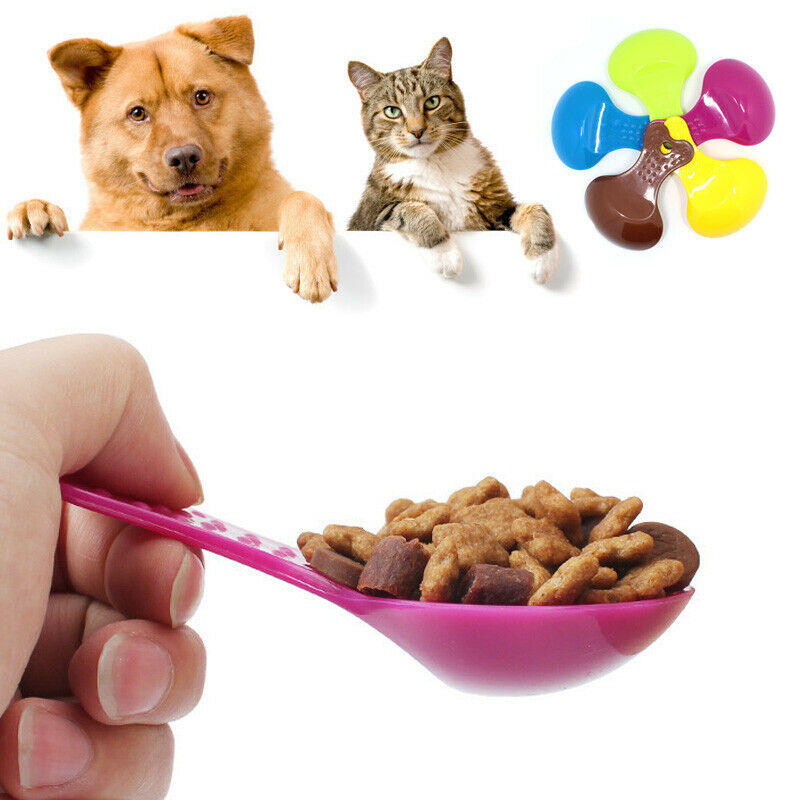 Pet Food Shovel Plastic Small Spoon Dog Scoop Feeder Scooper Tool Random Colour