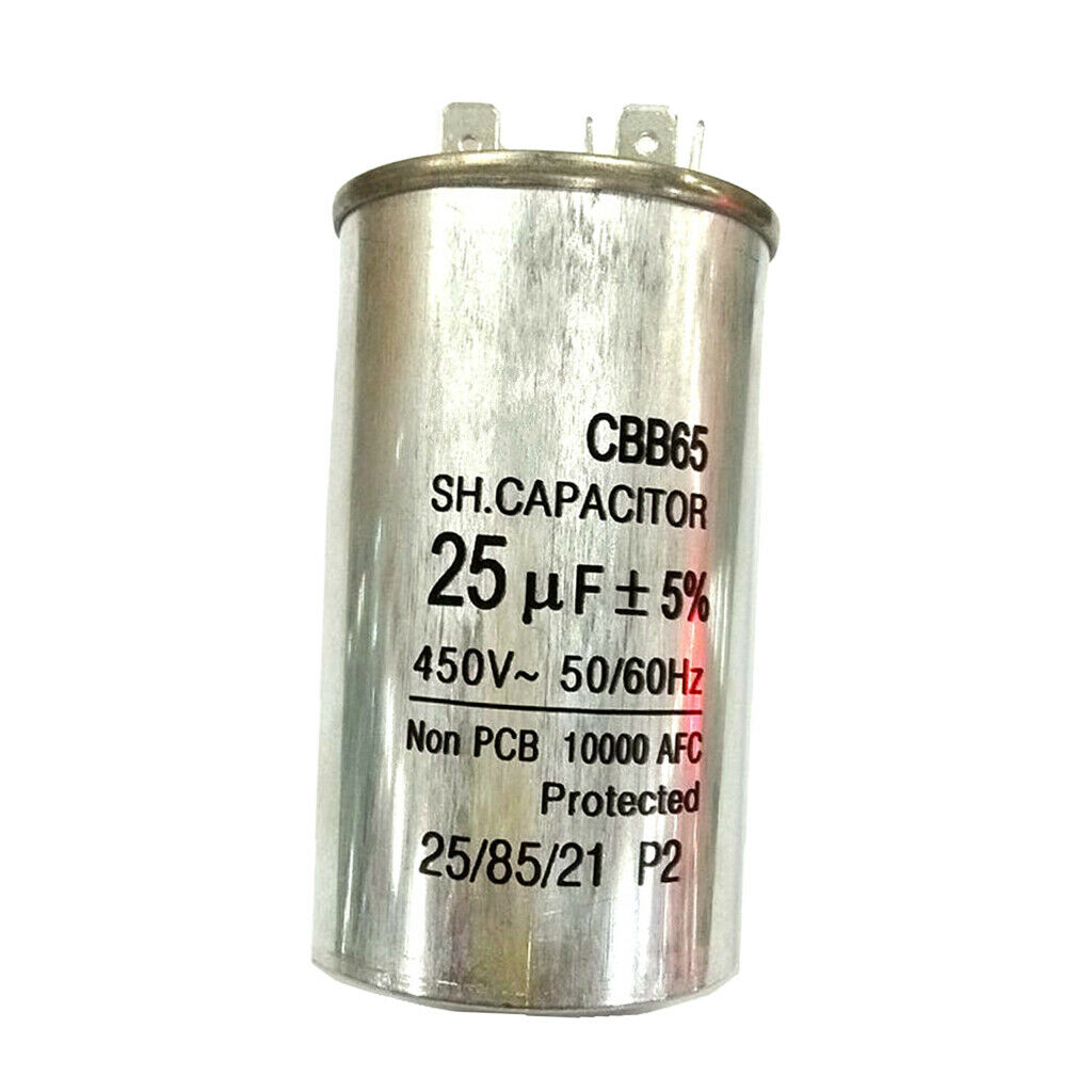 5 Pcs 450V25UF Air Conditioner Electric Motor Start Run Capacitor CBB65 Lot