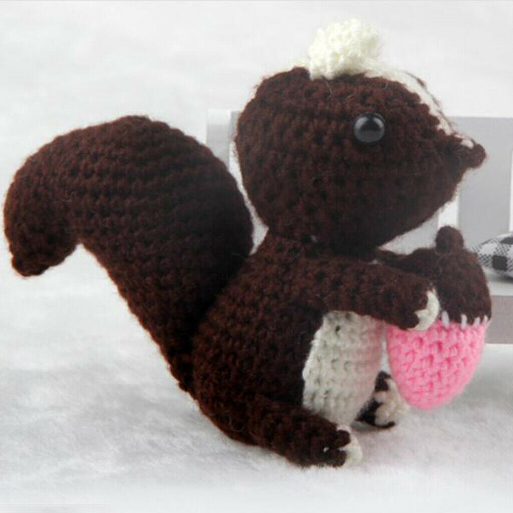 DIY Animal Amigurumi Crochet Kit Brown Squirrel DIY Crafts Material Package