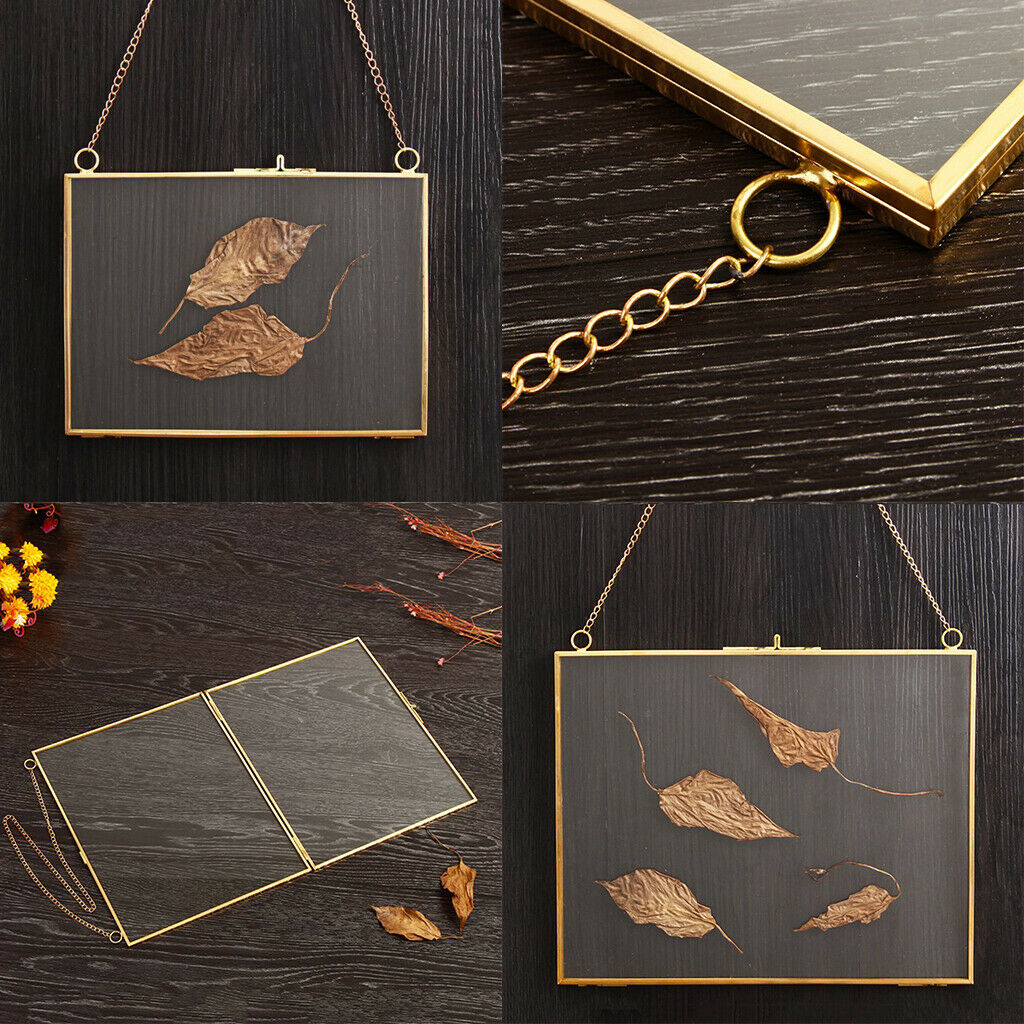 3x Wall-hanging Transparent Glass Hanging Frame Photo Frame f/ Home Ornament